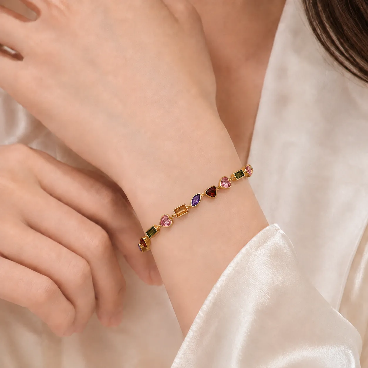 Golden Starlight Mosaic Bracelet