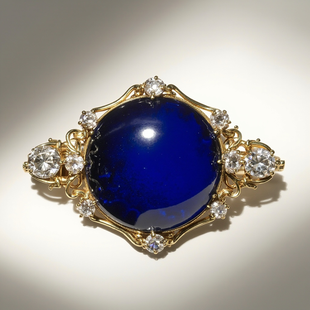 What is a Victorian cobalt enamel and diamond brooch
