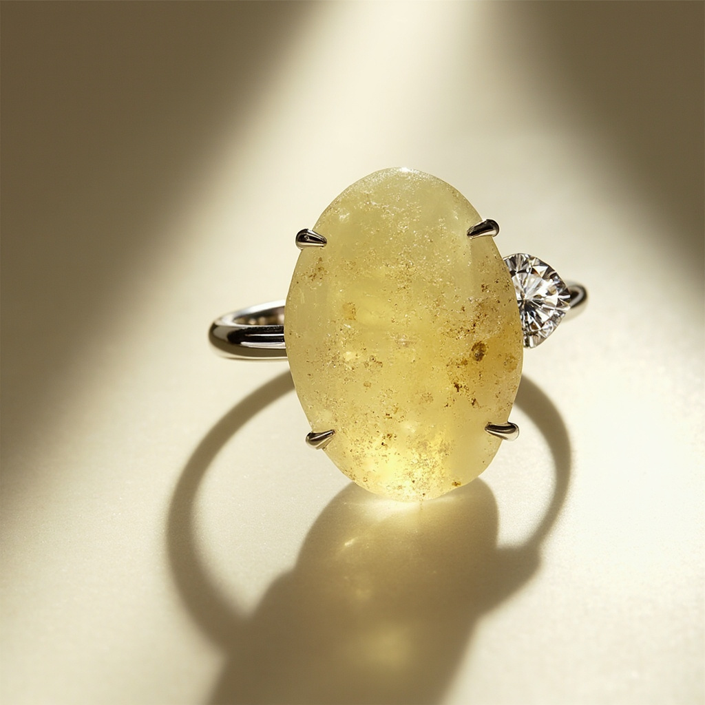 What is a diamond ring with Libyan desert glass