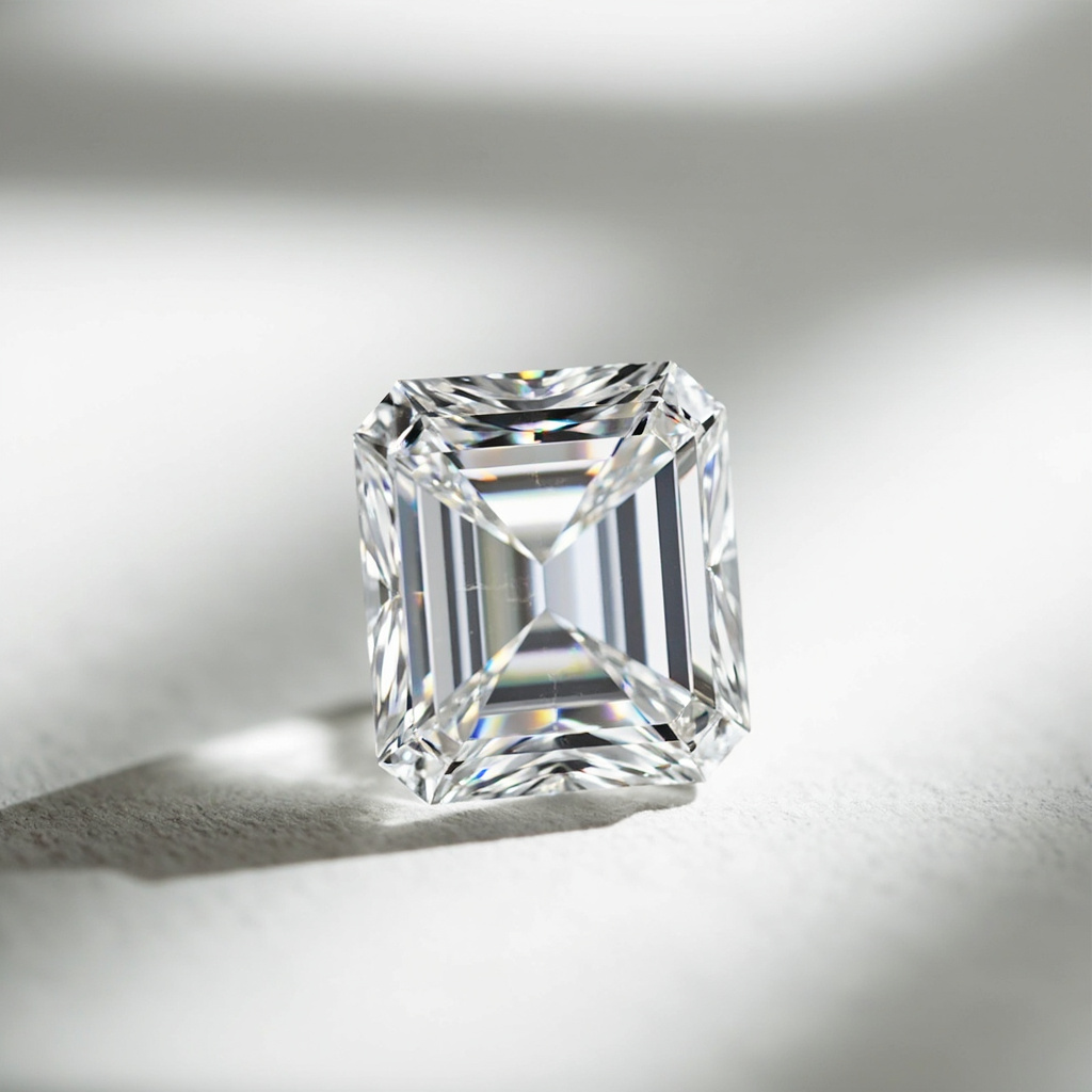 What is the term for a diamond that is cut with a square emerald style