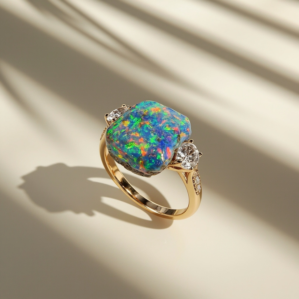 What is a diamond ring with matrix opal